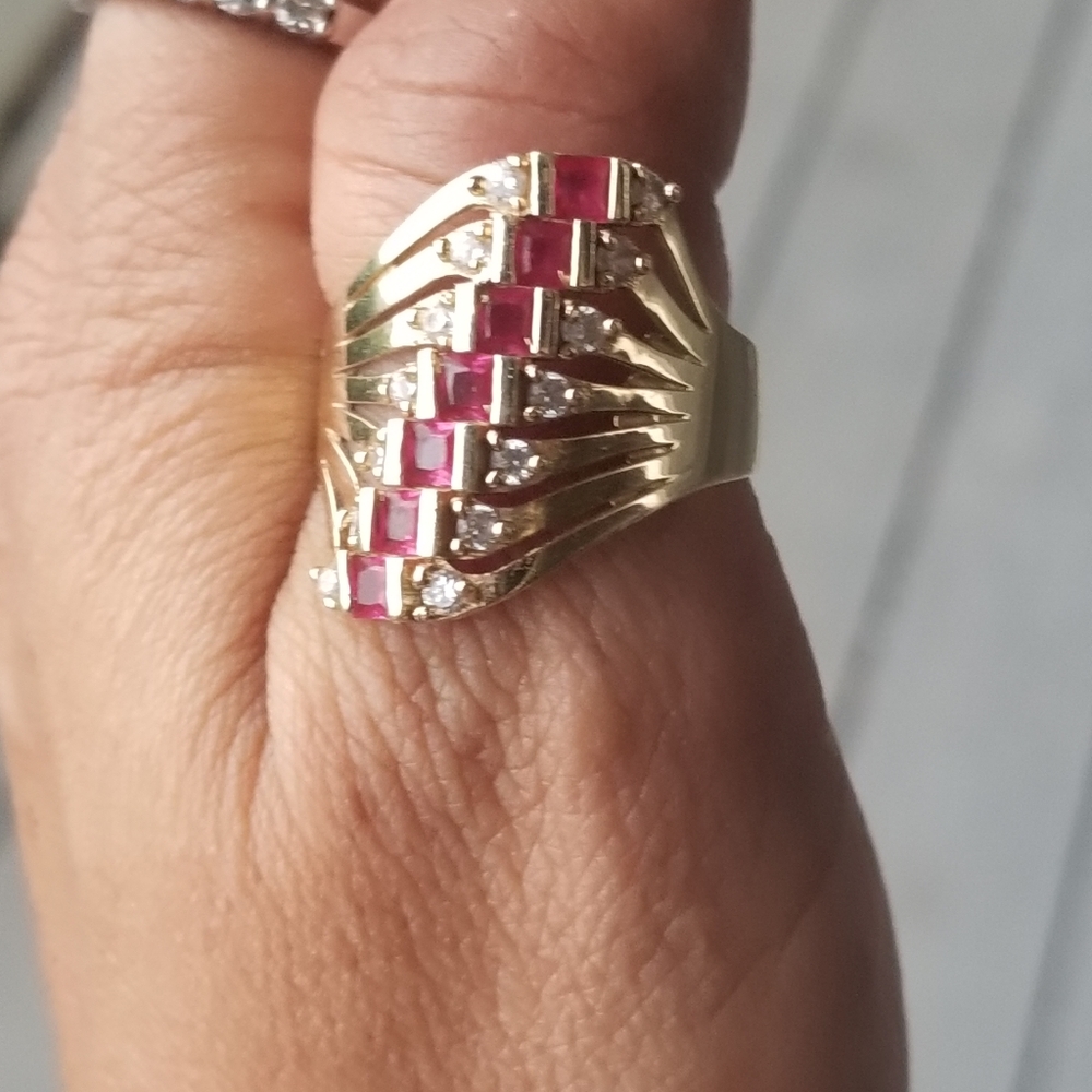 Sale! Vintage Semanario 14k ruby ring sz - Picture 8 of 16